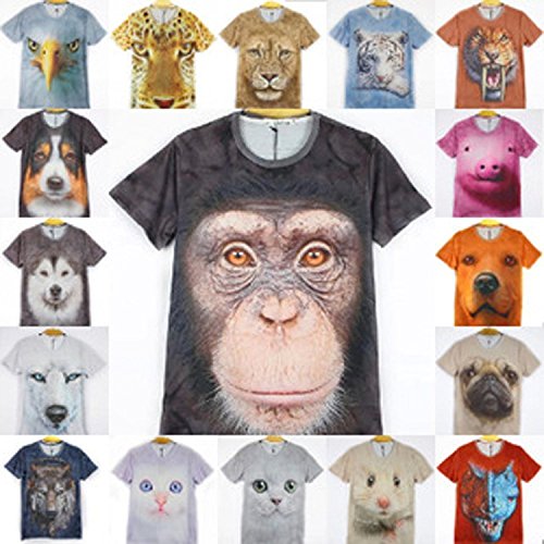 アニマル Ｔシャツ 動物 Ｔシャツ 半袖 おもしろ デザイン T-shirt animal　柄 3D リアル