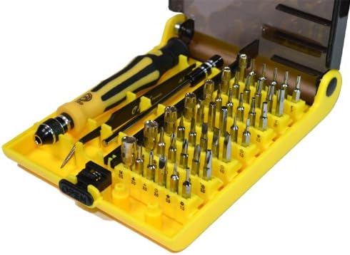 TeiLei Professional 45 in 1 Electronics Opening Tool Kits Compact Screwdriver Hand Tools Set with Tweezers &amp; Extension Shaft for Precise Repair Maintenance