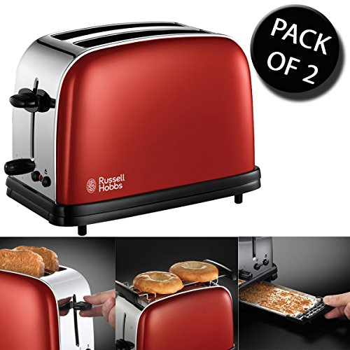 Best Price For 2x Russell Hobbs 18951 Stainless Steel Colours Flame Red
