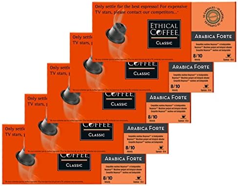 Nespresso® Compatible Coffee Capsules by ETHICAL COFFEE- ARABICA FORTE - 50 Capsules - 8/10 Intensity