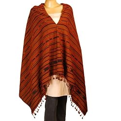 Woman Shawl Tribal Embroidered Wool Wrap 80 x 35 inches