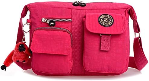 Ecokaki(TM) Outdoor Sports Canvas Shoulder Messenger Bag Student Bags, Rose