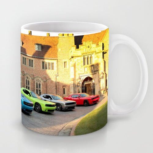 Uique Gift Choice - White 11 oz Classic White Ceramic Mugs Cutom Design with Yardth Cars Anniversary Dodge Challenger Charger5 Srt Rt Hellcat Coffee Mugs/Tea Mugs/Drink Cups - Dishwasher and Microwave Safe
