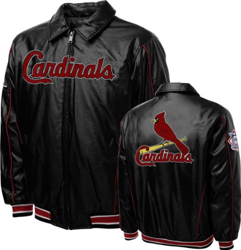 St. Louis Cardinals Faux Leather Full-Zip Varsity Jacket