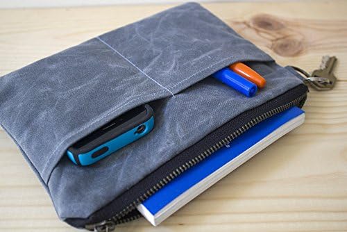 WAXED CANVAS Wrislet, Wallet, Small Bag with with Detachable wrist strap Handle Optional - Gray - Available in 8 colors