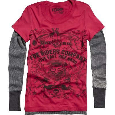 Fox Racing Juniors Perception 2-Fer Tee, Scarlet, X-Large