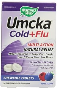 Nature's Way Umcka Cold and Flu Chewable, Berry, 20 Count