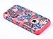 iPhone 5C Case, ULAK Hybrid High Impact Soft and Hard Combo Case for Apple iPhone 5C Floral Patchwork Pattern With Screen Protector and Stylus (SEEING SOUND/Coral Pink Silicone