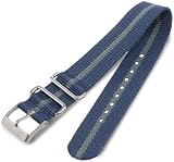 Timex T7B914 Weekender 20mm Blue/Gray Nylon Slip-Thru Watch Strap