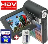SVP T400-Black 1280x720p True HD Camcorder with 2.4 LCD (SVP 8GB SDHC Memory Card AA Rechargeable Set Included)
