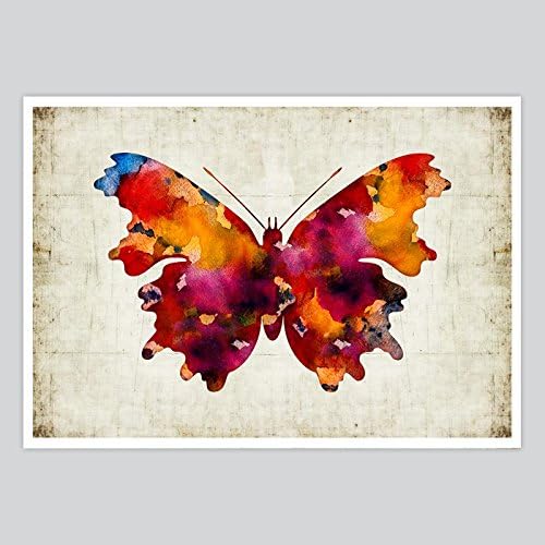 Splashed Color Butterfly Watercolor Print, A2 - 594 x 420 mm - 23.4 x 16.5 in