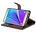 Note 5 Case, Arae Galaxy Note 5 wallet case, PU leather kickstand case[Wrist Strap] with ID&Credit Card Pockets For Galaxy Note 5(Brown)