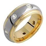 Alyssa 14K Gold & Titanium Ring with Diamonds