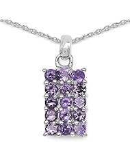 1.05 Carat Genuine Amethyst 925 Sterling Silver Pendant