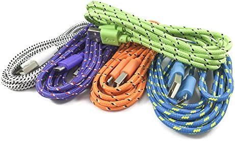 Micro USB Cable, MyGo2Shop [5-Pack] Nylon Braided 6.6 ft Cable High Speed USB 2.0 A Male to Micro B Connectors for Android, Samsung, HTC, Nokia, Sony and Other Tablet Smartphone