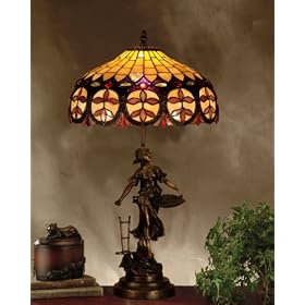 Baroque Tiffany Table Lamp Girl-basket Base