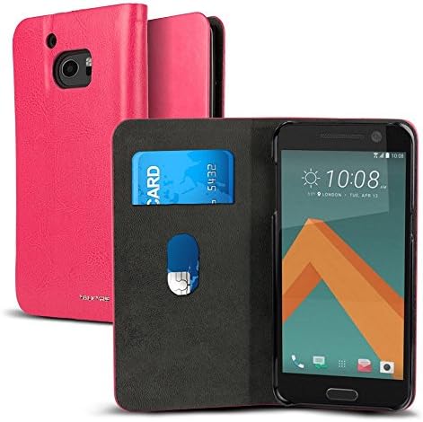 HTC 10 Case, VALKYRIE HTC 10 Flip Slim Wallet Case For HTC 10 with Card Slot Flip Cover and Stand Feature - Pink