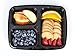 Hot Deal! Reusable 3-Compartment Bento Box Food Container by Simple Kitchen Products, Dishwasher, Microwave & Freezer Safe, BPA Free, Best for Portion Control & Meal Prep Containers, 12 Pack
