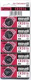 Maxell Micro Lithium Cell Battery CR2016 for Watches and Electronics (5 Pack)