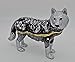 znewlook Pewter Wolf Handmade Jeweled Trinket Box Wolf Figurine Hinged Small Earring Holding Box