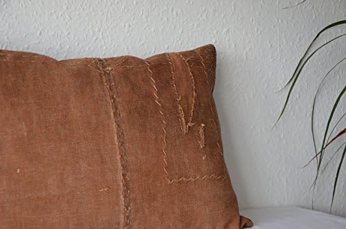 Mottainai cushion II - brown sakabukuro pillow kapok antique boro wabisabi industrial decor masculine sustainable natural eco ethical hand stitched