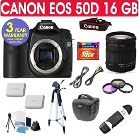 Canon EOS 50D + Sigma 18-200mm Lens + 16 GB Memory