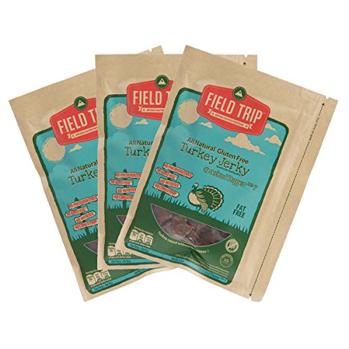 FIELD TRIP All Natural Gluten Free Turkey Jerky, Cracked Pepper, 2.2oz (pack of 3)