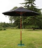 Garden Parasol 2.5m Black with 360 degree tilt