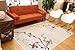 Generations Contemporary Floral Rust Gold Beige White Black Modern Squares Area Rug Rugs 5'2 x 7'3