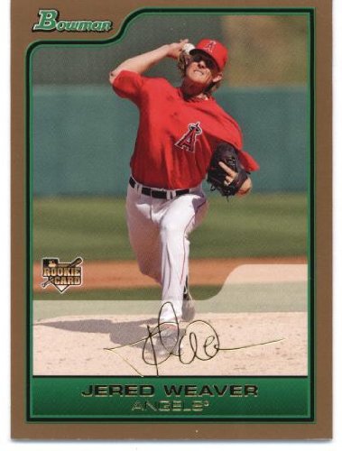 2006 Bowman Draft Gold #8 Jered Weaver RC - Los Angeles Angels (RC - Rookie Card Parallel) (Baseball Cards)