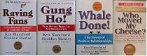 4 Book Collection of Ken Blanchard and Spencer Johnson: Raving Fans, Gung Ho!, Whale Done!, and Who Moved My Cheese?