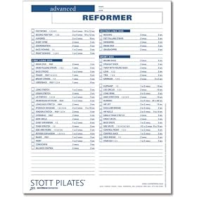 Click here to buy Stott Pilates Advanced Reformer Client Workout Sheets.