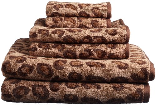 Divatex Home Fashions 6-Piece Jacquard Towel Set, Leopard