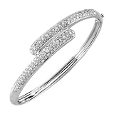 14K White Gold 3 ct. Diamond Bangle Bracelet thumbnail