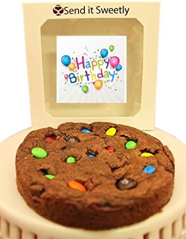 Send It Sweetly 1/2 Pound Jumbo Double Chocolate M&amp;M Cookie Happy Birthday