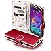 Samsung Galaxy Note 4 Case, Terrapin [Red] [Floral Interior] Premium PU Leather Wallet Case with Card Slots Cash Compartment and Detachable Wrist Strap for Samsung Galaxy Note 4 - Red