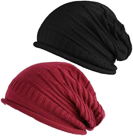 Sunny Color Unisex Men Women Slouchy Cabled Knit Winter Beanie Crochet Hats Caps