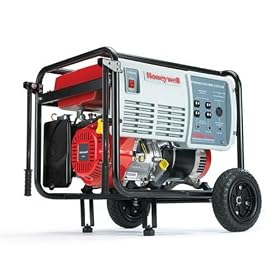 Honeywell HW5500 6875 Watt 11 HP 337cc OHV Portable Gas Powered Home Generator (Non-CARB Compliant) by 