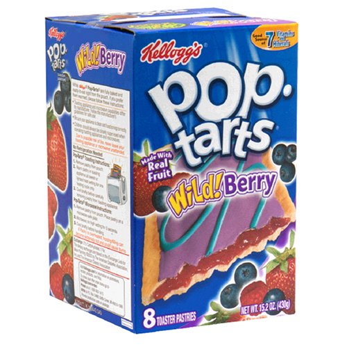 Kellogg's Pop-Tarts Toaster Pastries, Wild! Berry, 8-Count Boxes (Pack of 12)