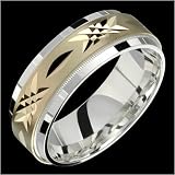 Salvatore - Beautiful Two Tone Comfort Fit Wedding Band for Him & Her! Custom Made! Choose your Size.
