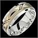 Salvatore - Beautiful Two Tone Comfort Fit Wedding Band for Him & Her! Custom Made! Choose your Size.
