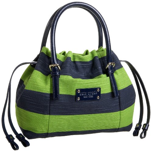 Kate Spade Jubilee Stripe Small Drawstring Opus Tote,New Navy/Apple,one size