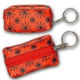 3D Lenticular Key Chain, Key Ring, Lipstick Case, Coin Purse, Changing Image Pattern ,Red, Orange, Moving Black Wheels, R-008R-Globi