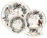 Lenox Winter Greetings 20-Piece Gold-Banded China Dinnerware Set, Service for 4