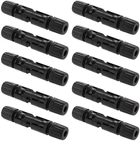 10 Pairs MC4 Solar Panel Connector Male Female Plug Cable PV 1000V DC Black