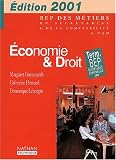 Economie et droit term bep secrétariat comptabilite eleve 2001l édition en uro