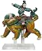 Chinese Fine Art - 14" Warrior Empress on Foo Dog - Handcrafted Roof Tile Statue w/ Plexiglas Stand