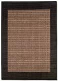 2' x 3'7 Checkered Field Cocoa Black Indoor/Outdoor Area Rug