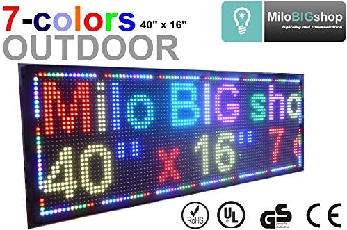 OUTDOOR LED Scrolling Sign RGB 7 color Programmable message Display 40" X 16", FREE SHIPPING TO USA by DHL fast, SMD LED Banner, Great for Bar, Store,.Advertising