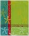 100% Cotton Jacquard Retro Flower Lime Green Dishtowel 18" X 28" Set / 6